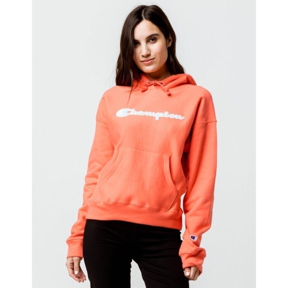 Champion Reverse Weave Chenille Script Papaya